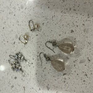 Set of 3 Silver Earrings